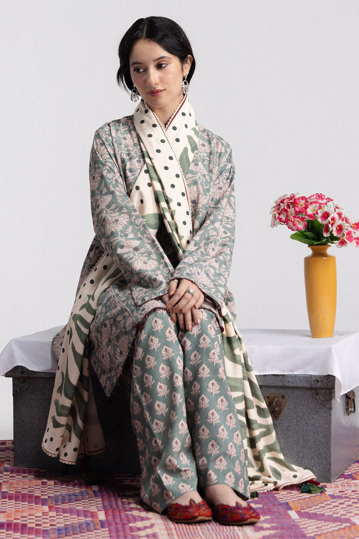 Coco prints by Zara shahjhan  ELOWEN -7A printed linen 3pc