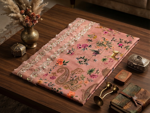 Sale printed linen shirt with embroided patche