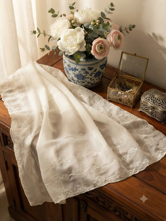 Sale embroided silk dupatta 2 sided