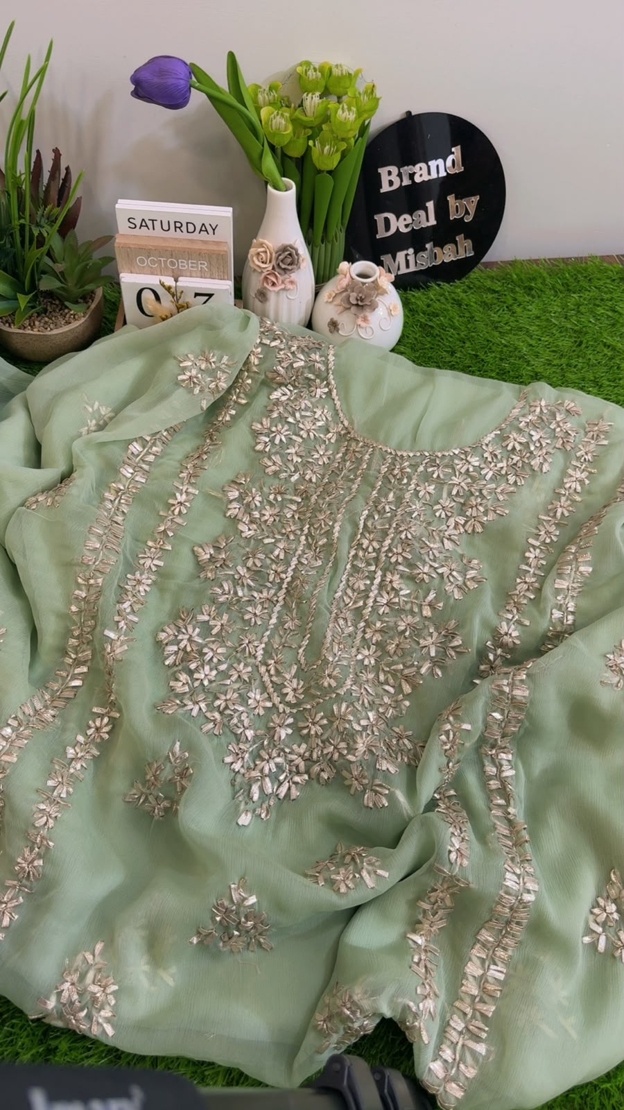 Luxury chiffon gotta work Shirt and Dupatta (I)