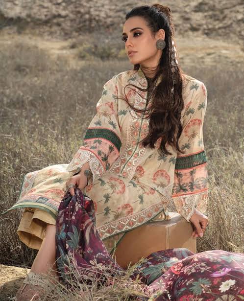 Warda Saleem luxury lawn 3pc