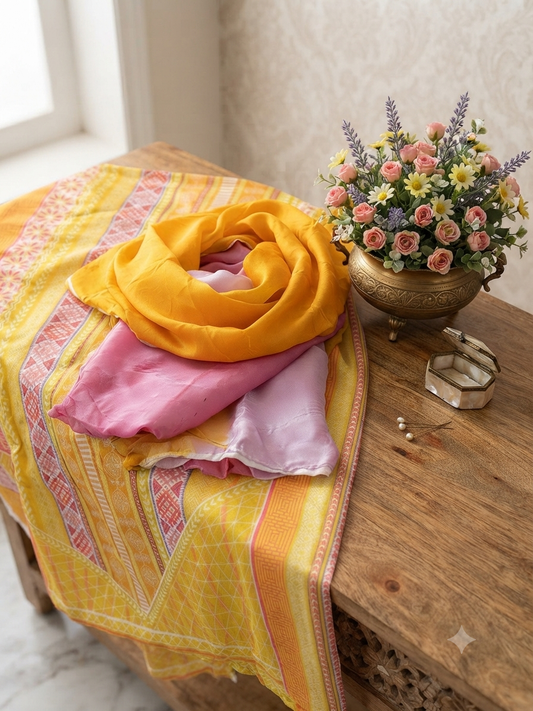 Sale FTA printed silk 2pc shirt and dupatta