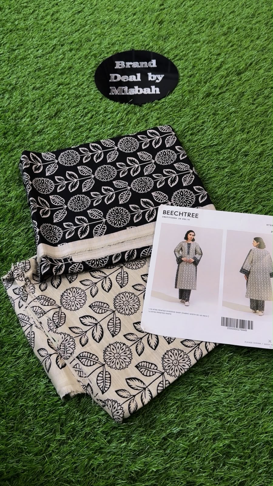 Beech tree printed khadar 2 pc