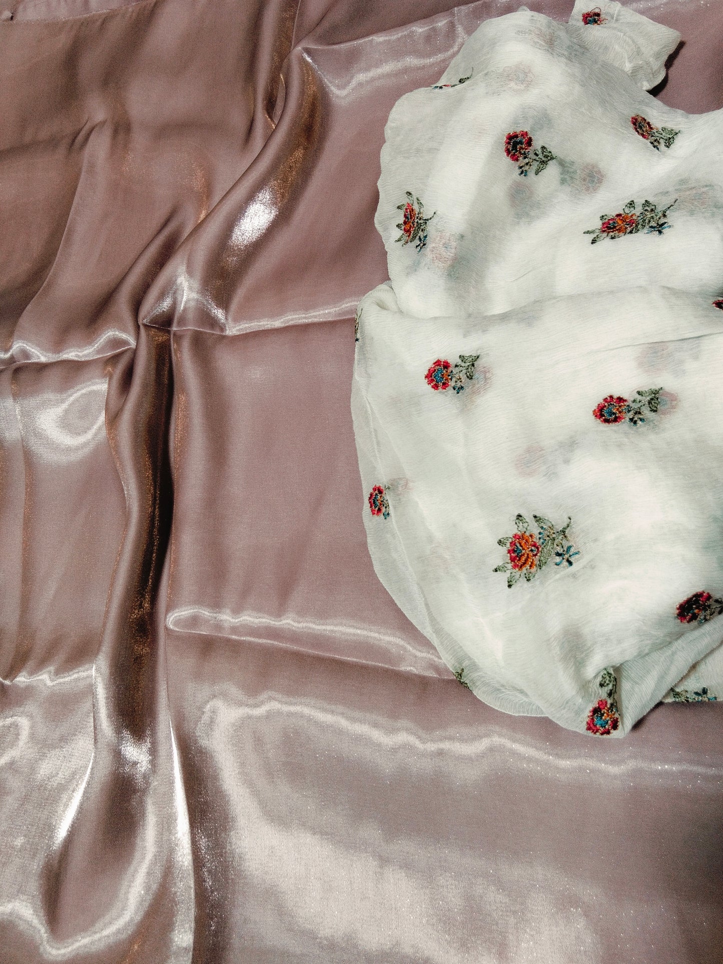 Sale plain shisha silk 2pc+breeze embroided pure chiffon dupatta