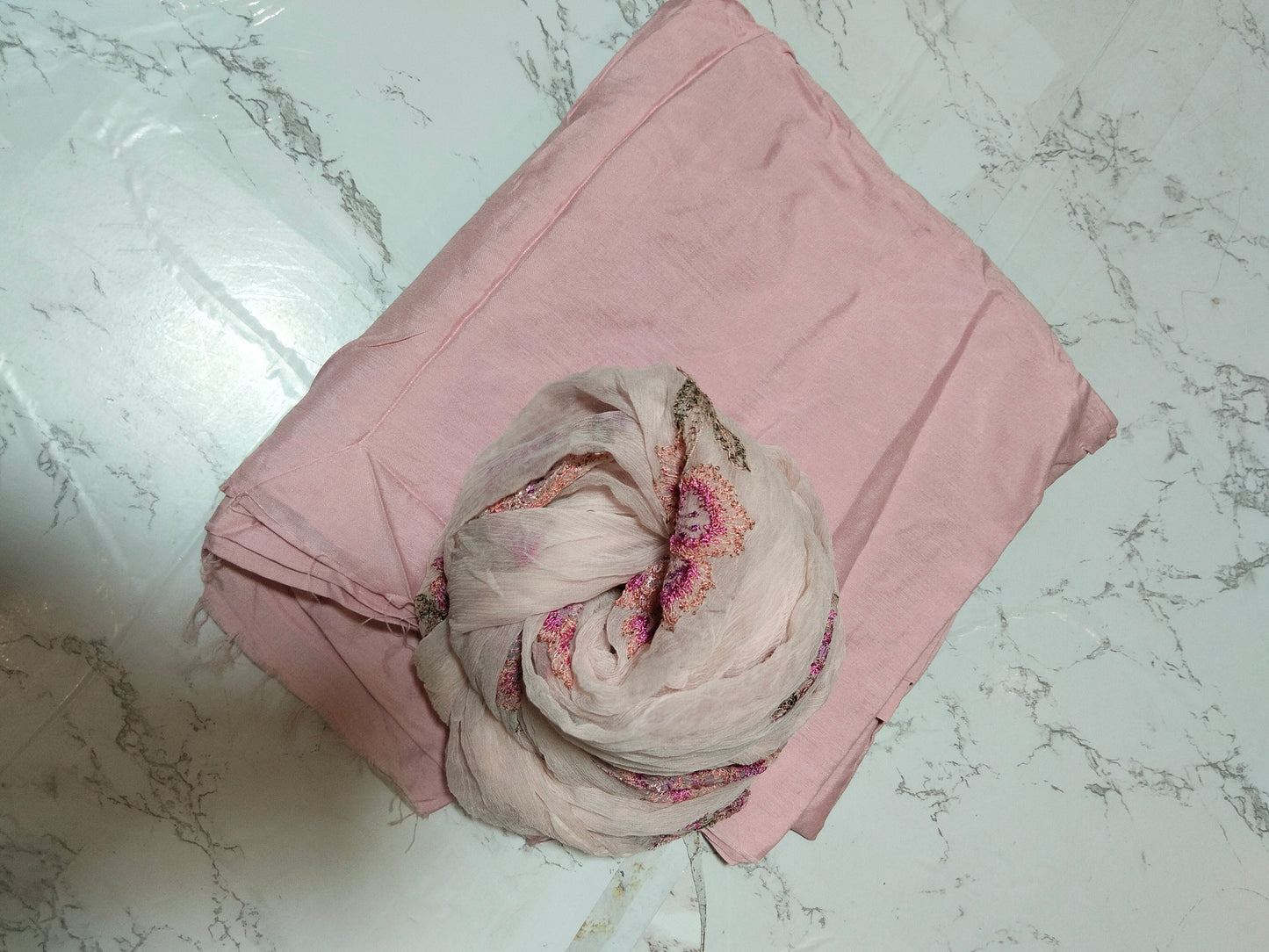 Sale Maria b Korean row silk 2pc+ breeze embroided pure chiffon dupatta