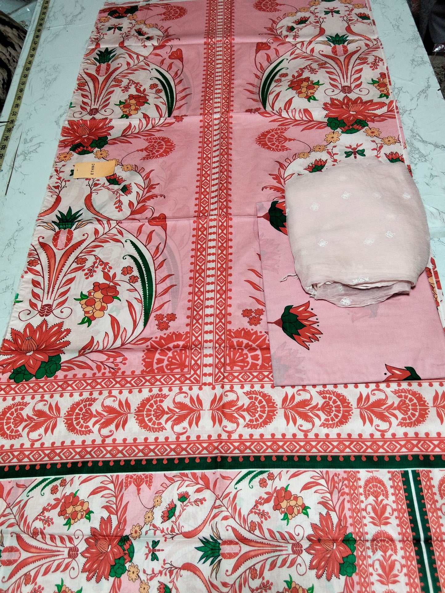 Sale printed lawn 2pc+breeze embroided pure chiffon dupatta