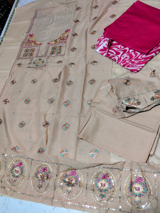 Sale Embroidered lawn 2pc+Printed lawn 2pc