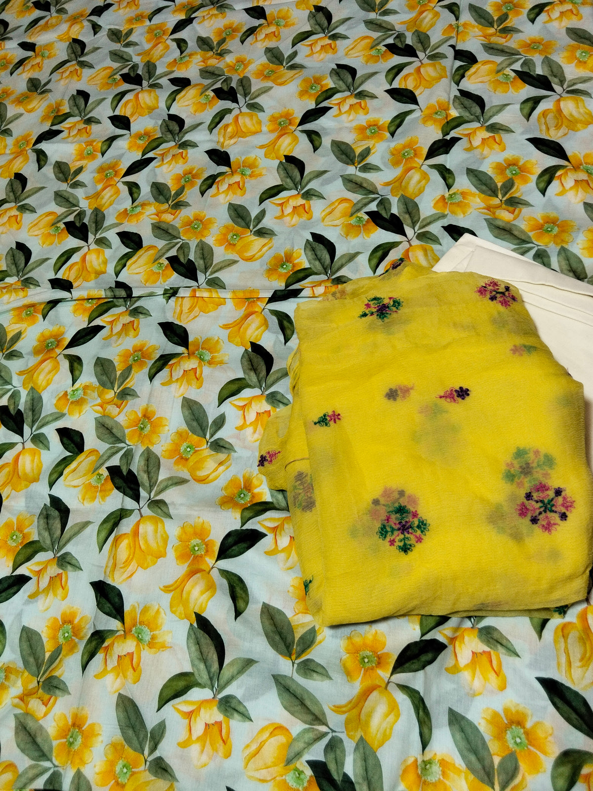 Sale cross stitch printed lawn 2pc+Breeze embroided pure chiffon dupatta