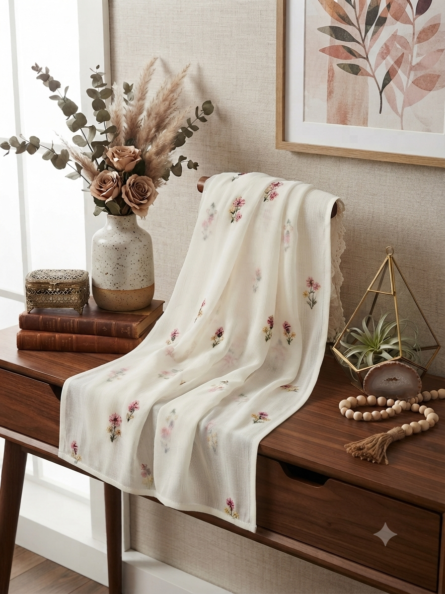 Sale Breeze embroided pure chiffon dupatta