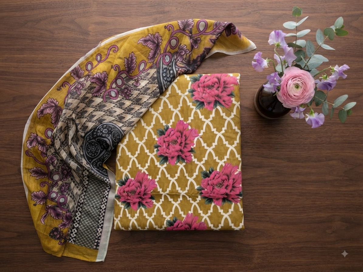 Noor by Sadia Asad Lawn shirt with pure silk duppata 2 pc