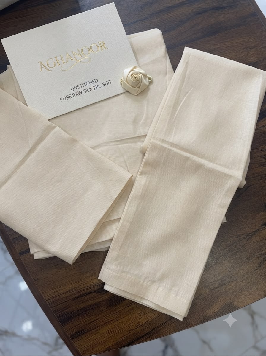 Agha Noor skin raw silk 2 pc dyeable