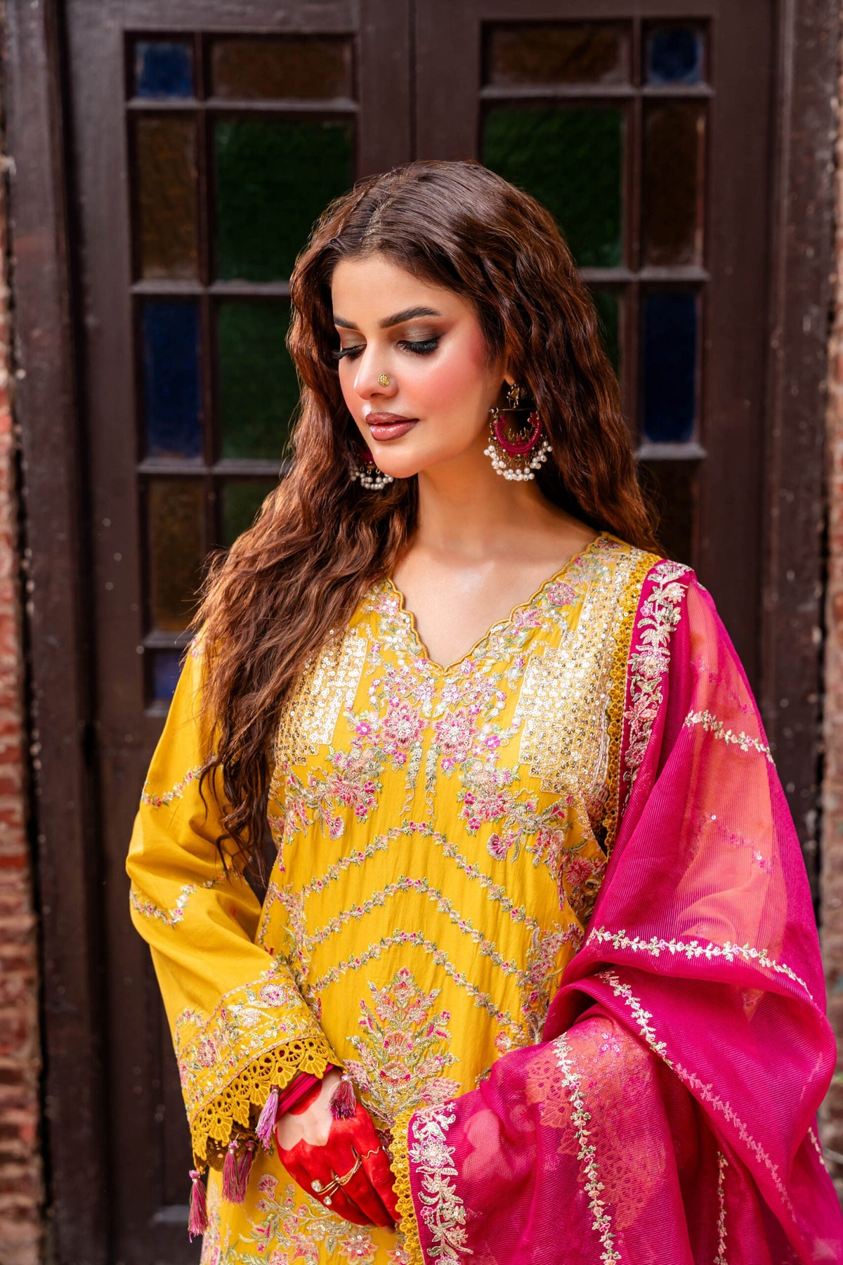 Fatima Hussain (Hana) embroidered lawn 3pc with embroidered khadi net duppata