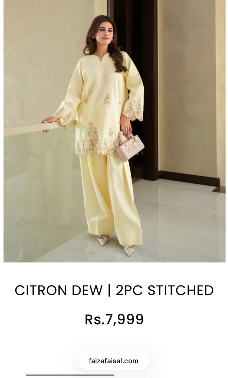 Unstitched lawn embroided 2pc