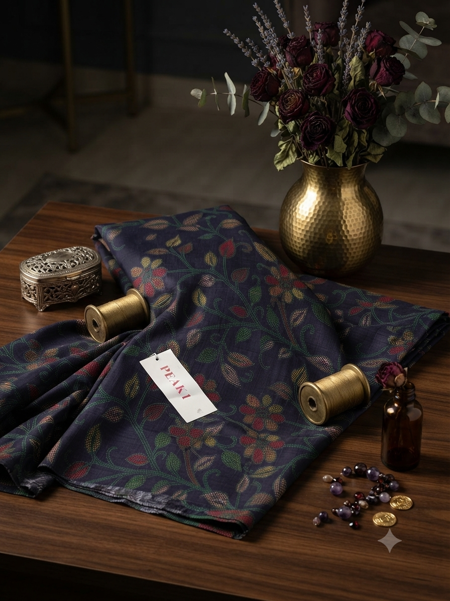 Ethnic printed viscose raw Silk shirt fabric