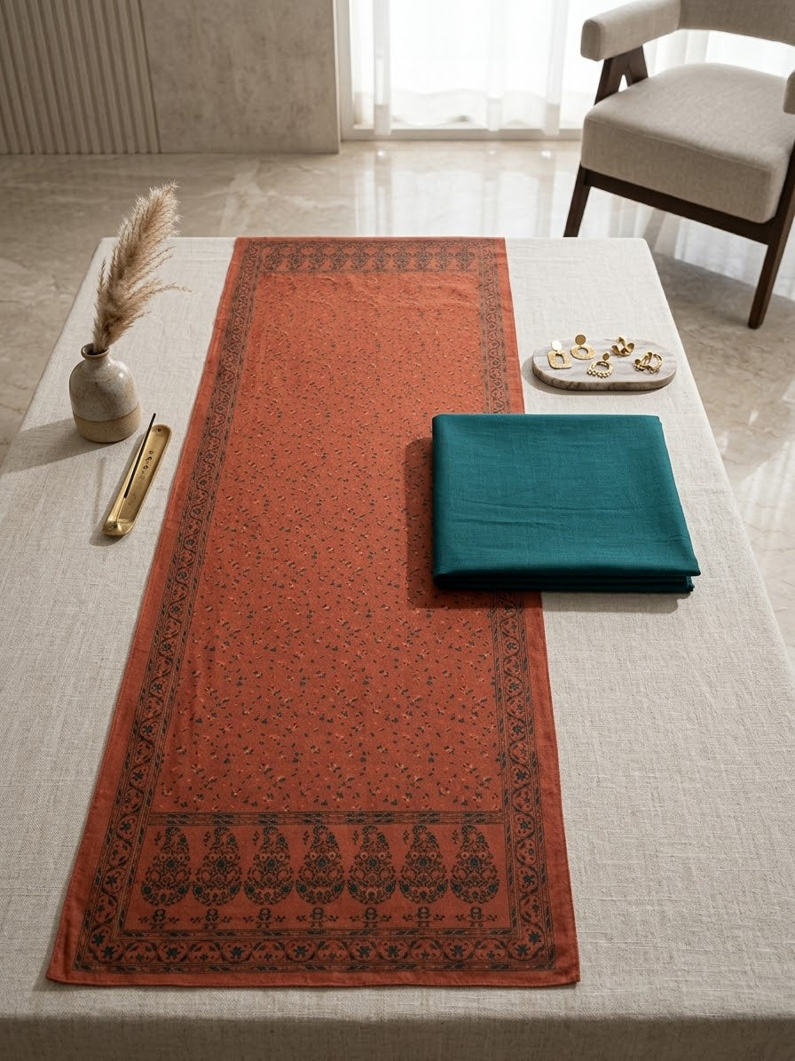 Hussain rehar 3pc plain khadar shirt and trouser with printed wool shawl