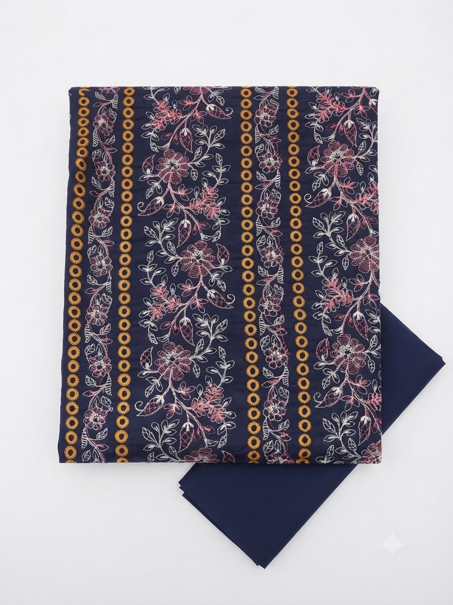 Sale Bareeze style embroided lawn shirt with plain trouser
