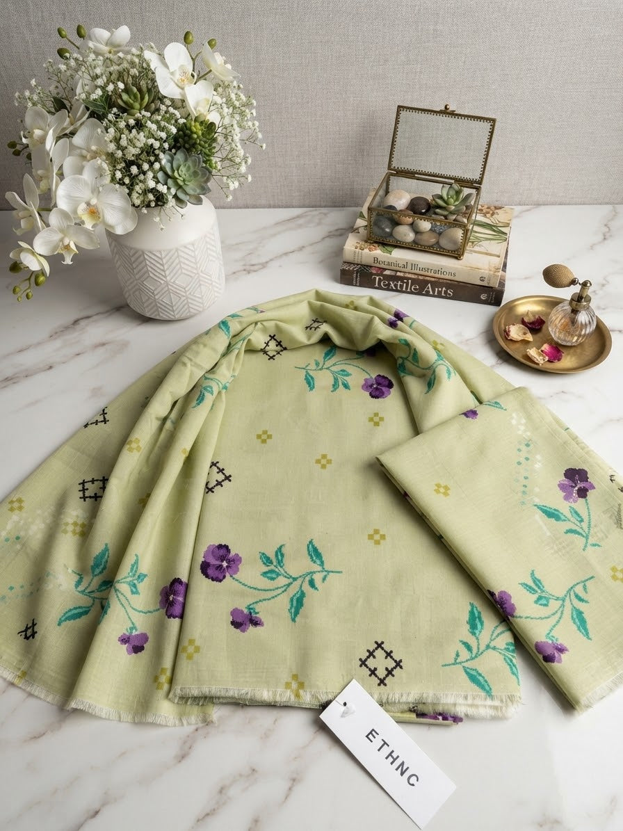 Ethnic All over printed linen 2Pc