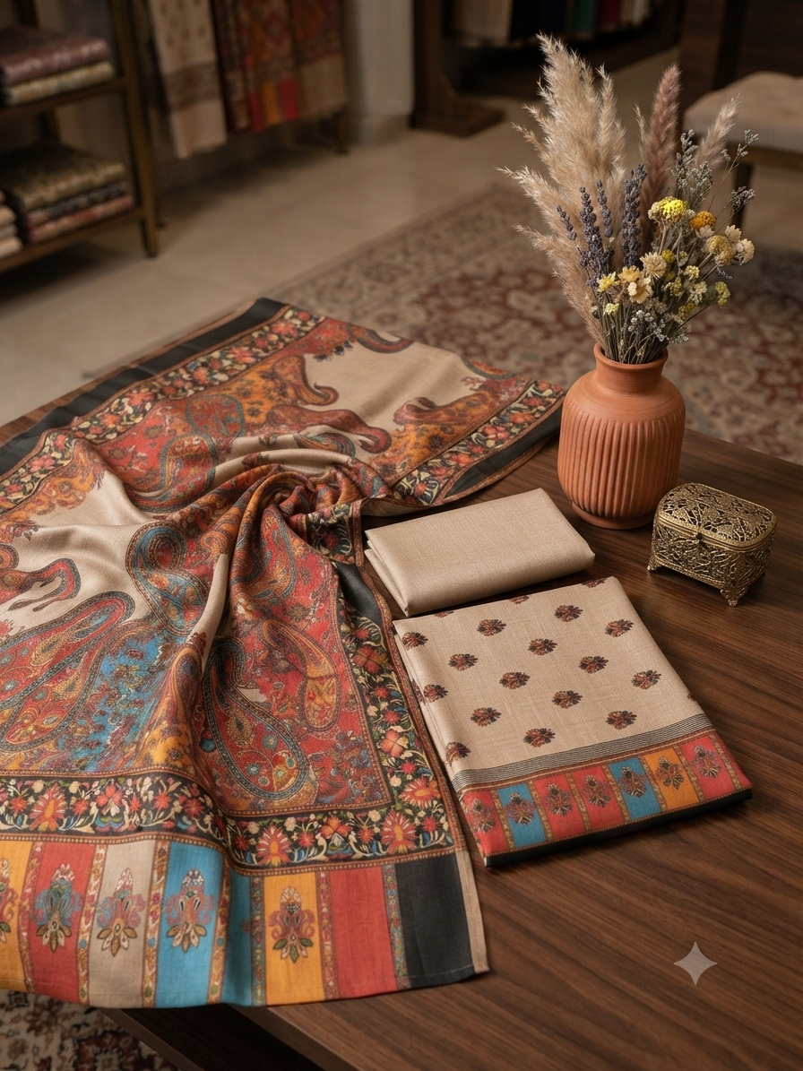 Pashmina printed winter 3 pc