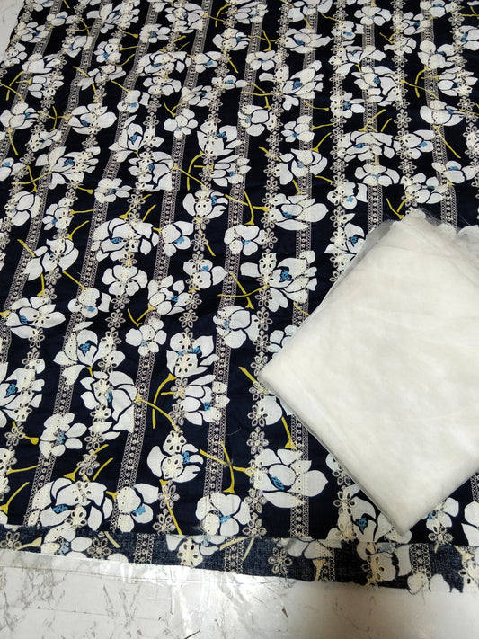 Sale Embroidered Lawn Shirt+ Organza Dupatta
