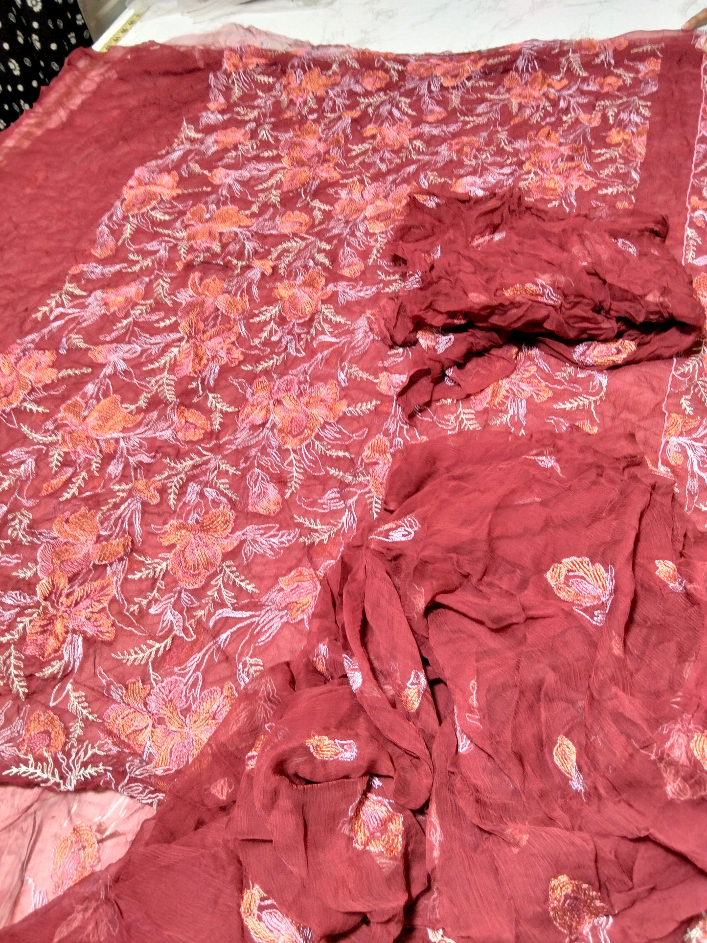 Sale Keyseria embroided pure chiffon 2pc shirt and dupatta