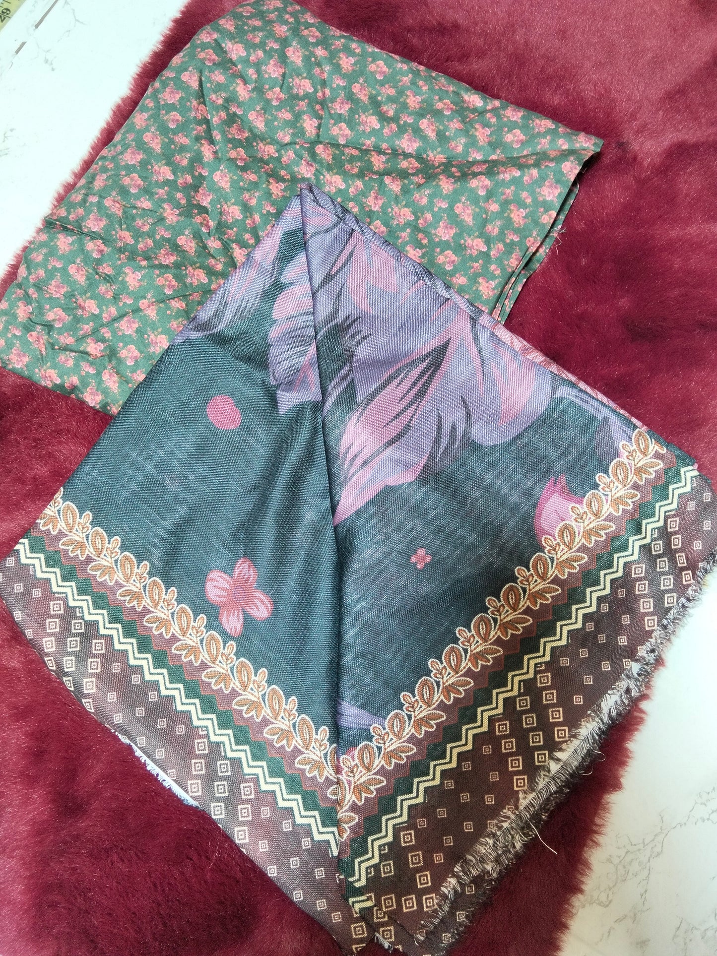 Sale Jazmine by baroque printed linen 3pc with printed wool shawl (winter)