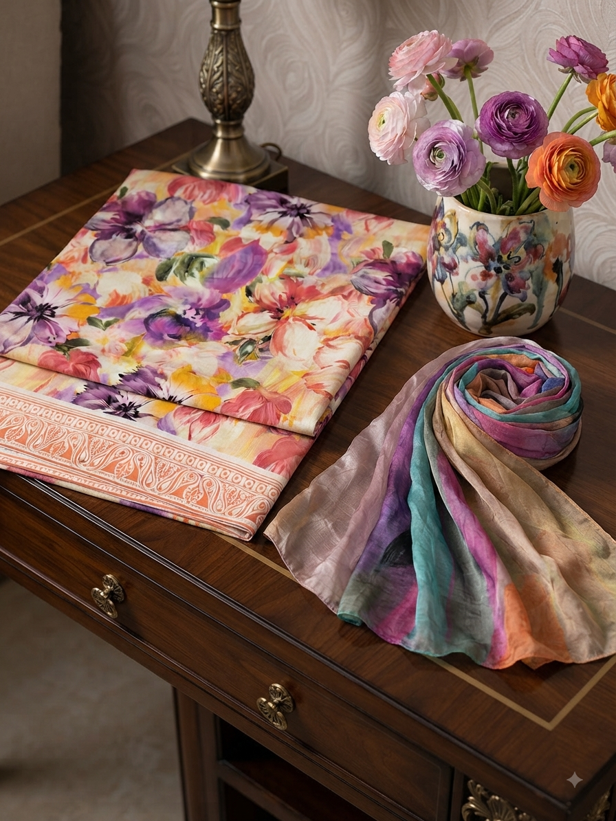 Noor by Sadia Asad Lawn shirt with pure silk duppata 2 pc