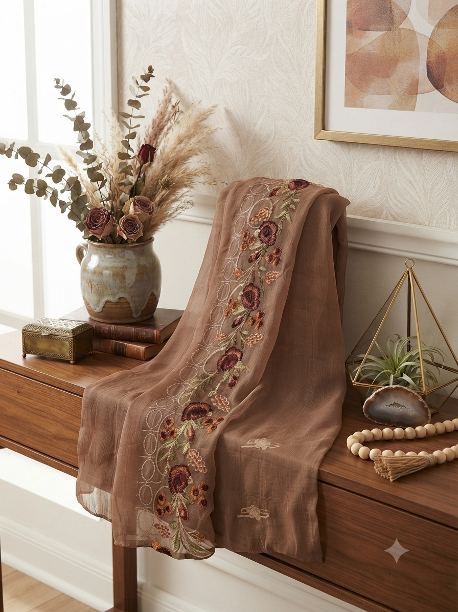 Sale embroided Pure chiffon dupatta