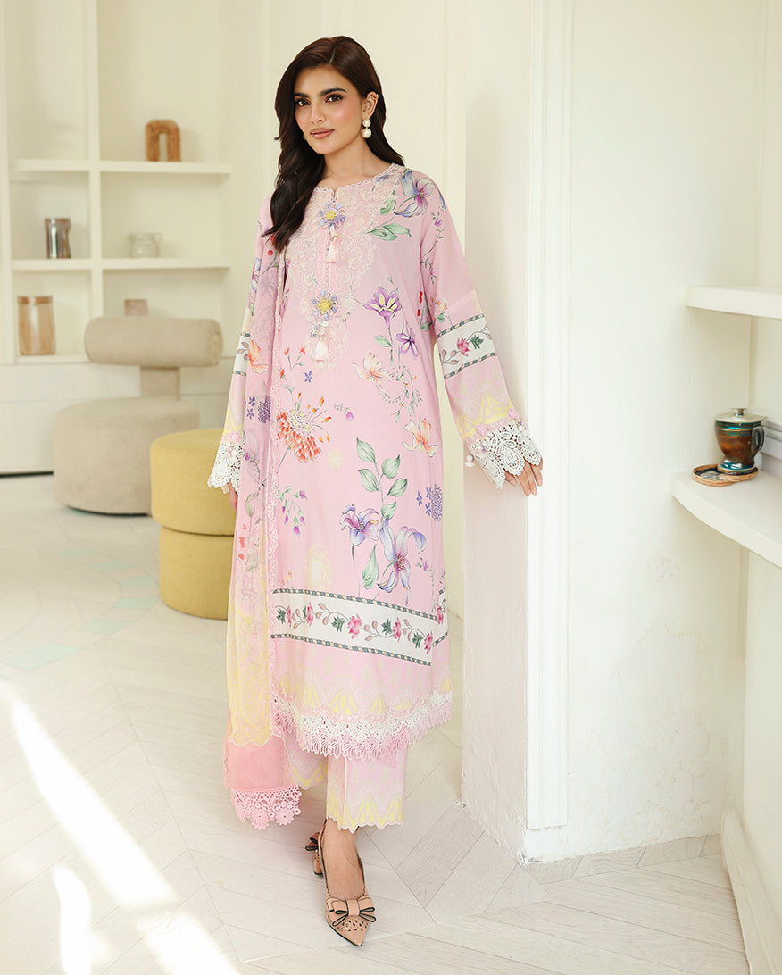 Mushq Roheenaz Pink Veil embroided 3pc