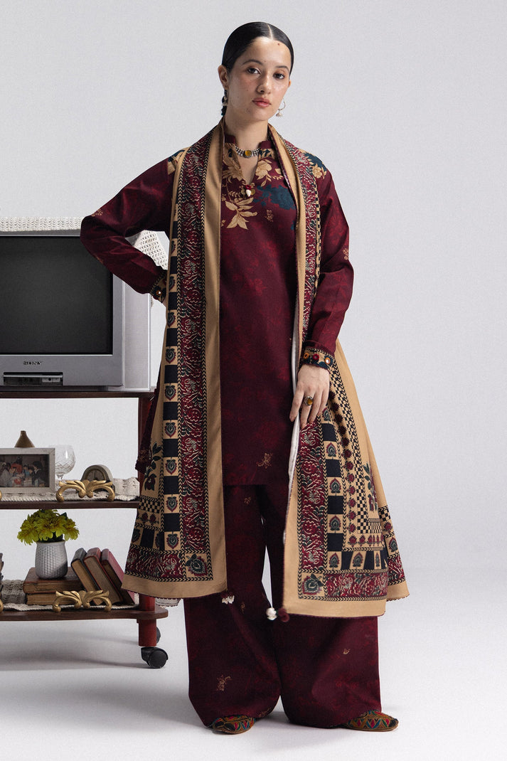 Coco prints by Zara shahjhan  IRIS-8A printed linen 3pc