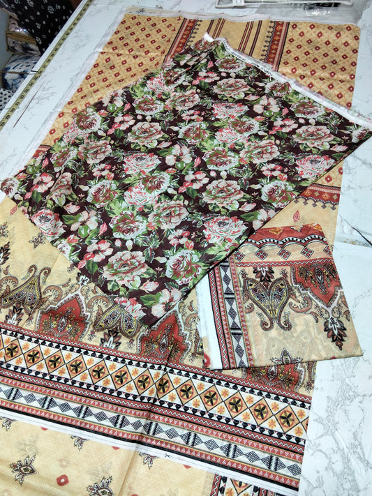 Sale printed lawn 2pc Shirt and Duppata+Allover Printed 2Pc