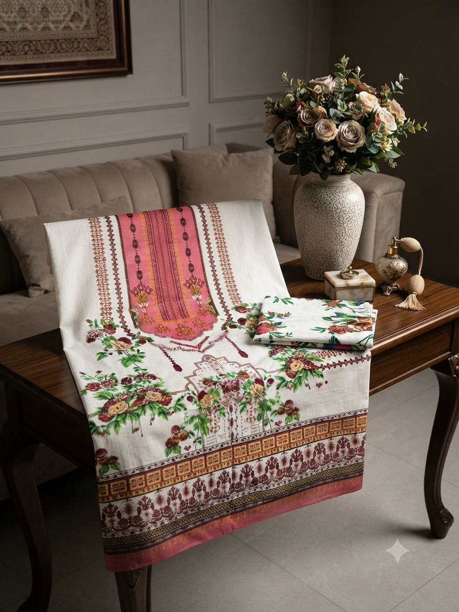 Sale printed khadar shirt with printed wool shawl winter 2pc