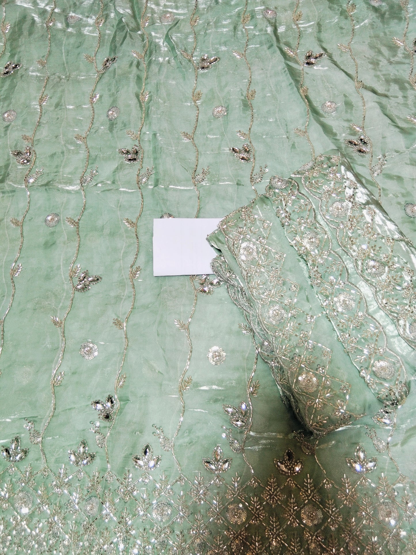 Sale cut Dana embroided sheesha silk 2pc shirt and dupatta