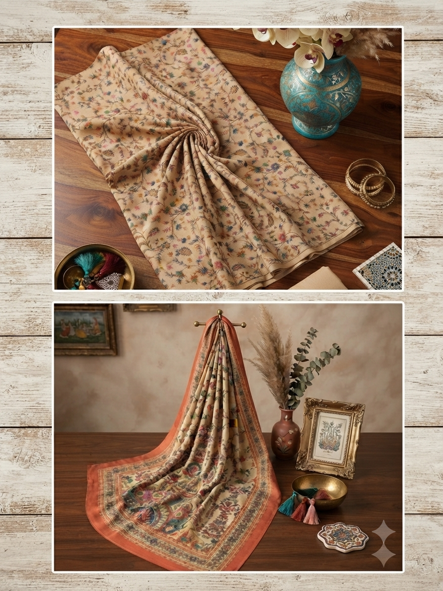 Code h pashmina qalamkar printed winter 3 pc