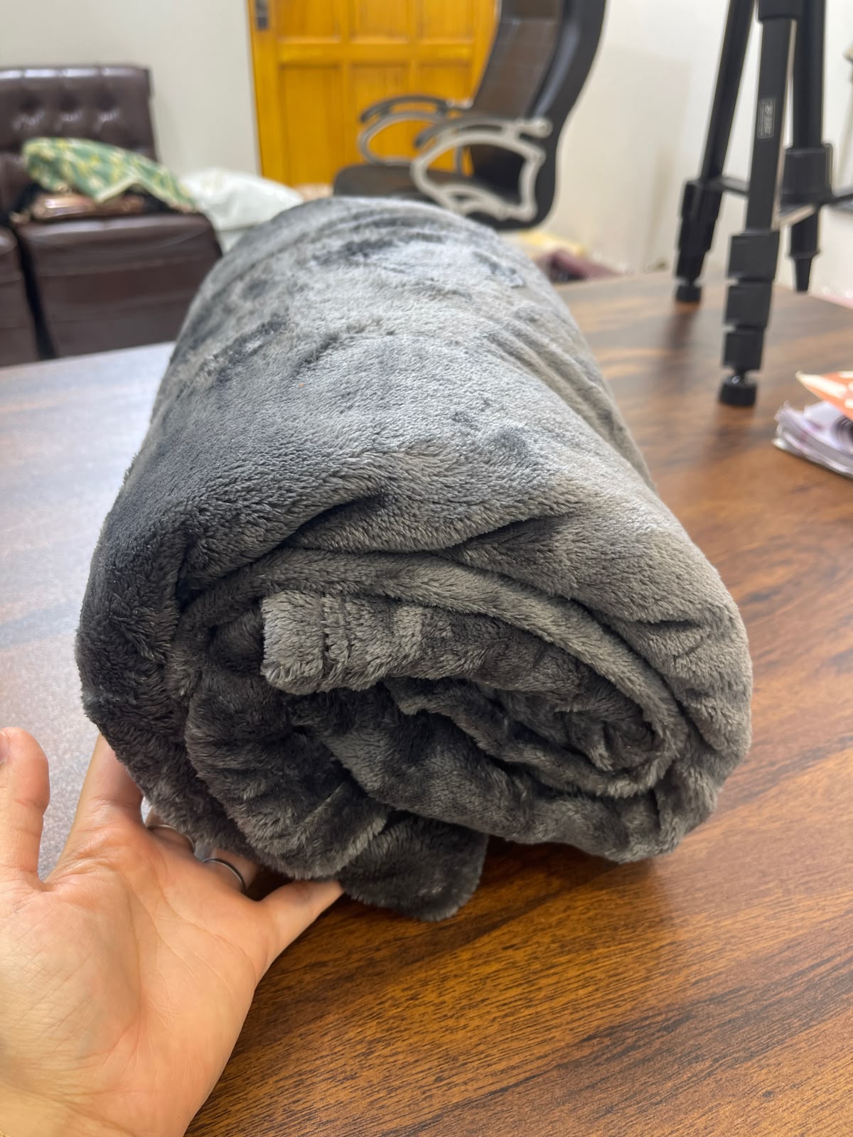 Gray summer blanket king size (220*240)