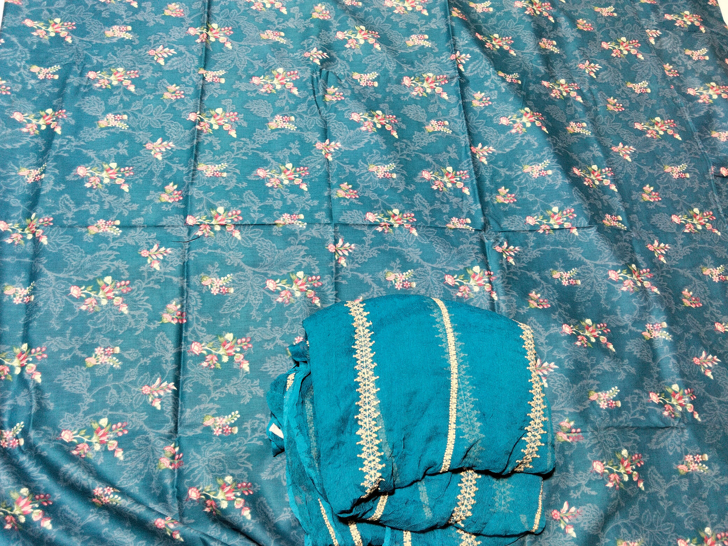 Sale beech tree printed lawn 2pc+breeze embroided pure chiffon dupatta