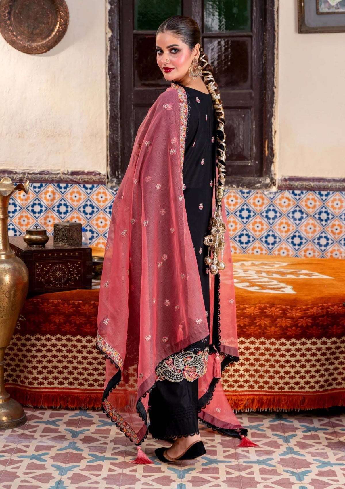 Fatima Hussain ( Raha) embroidered lawn 3pc with embroidered khadi net duppata