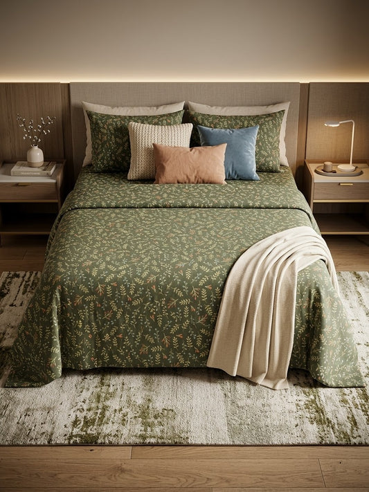 pure cotton stuff king size bed sheet with 2 pillow covers
