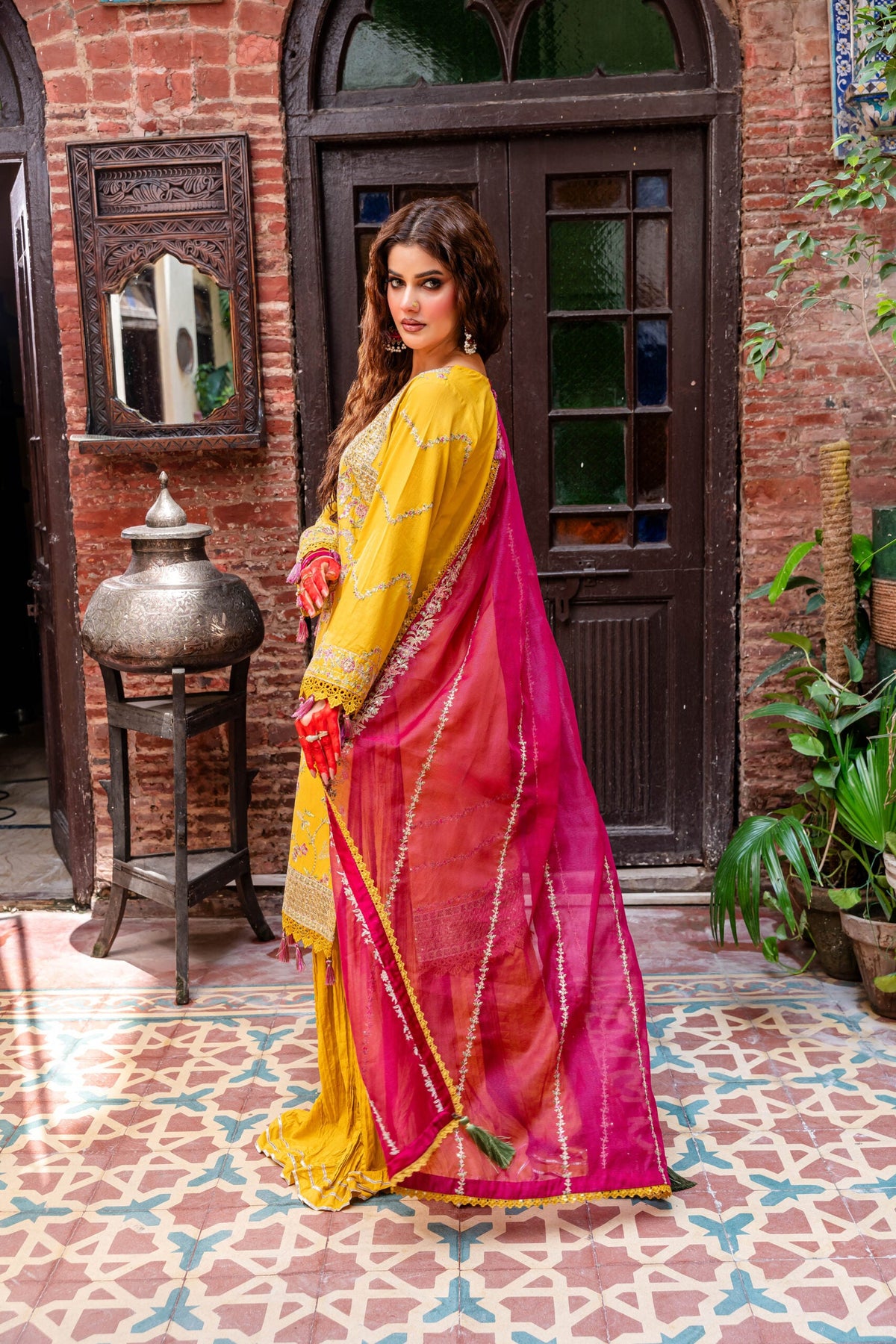 Fatima Hussain (Hana) embroidered lawn 3pc with embroidered khadi net duppata