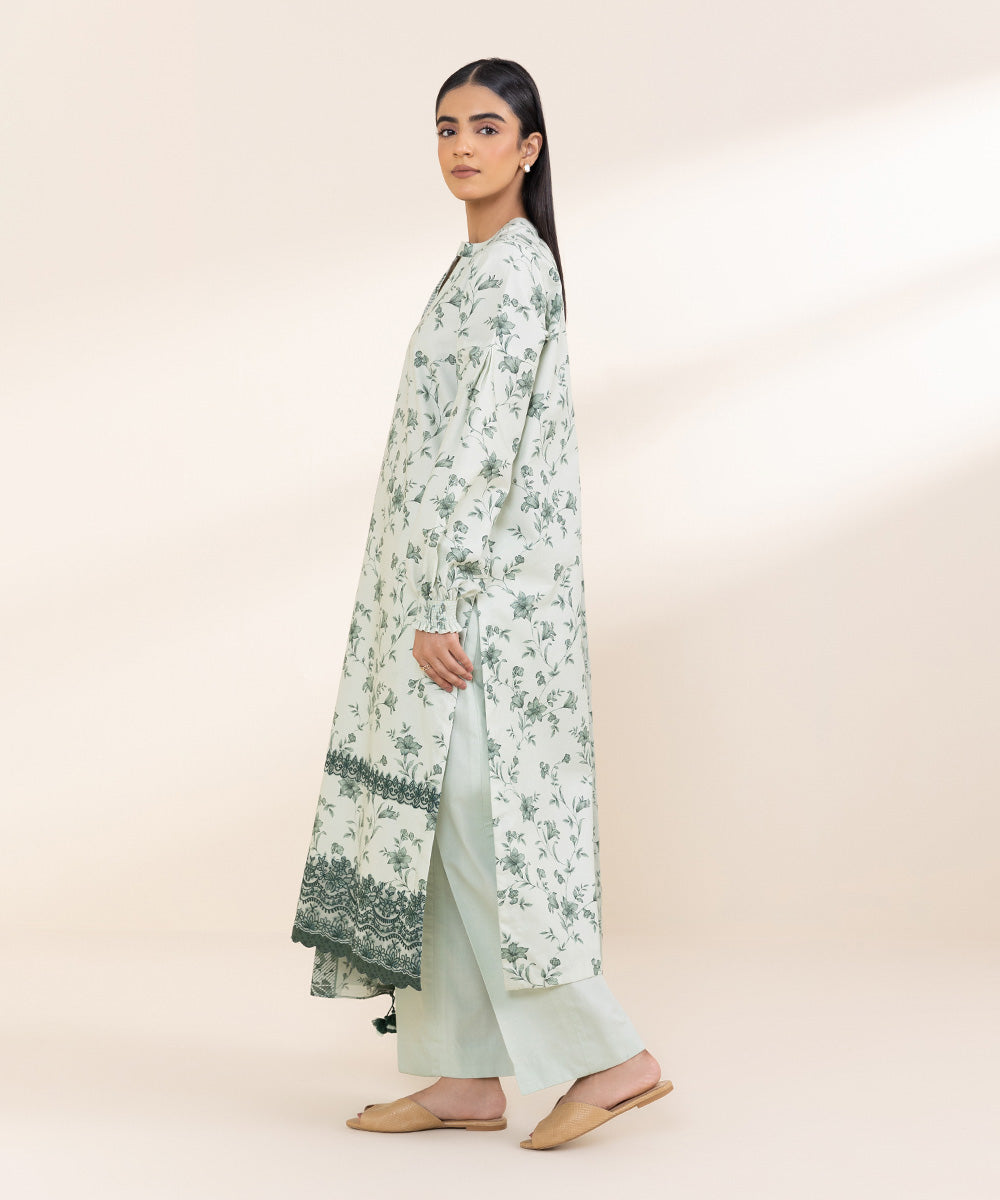 Sale sapphire printed lawn 2 PC shirt and dupatta with embroided patches (unstitched)