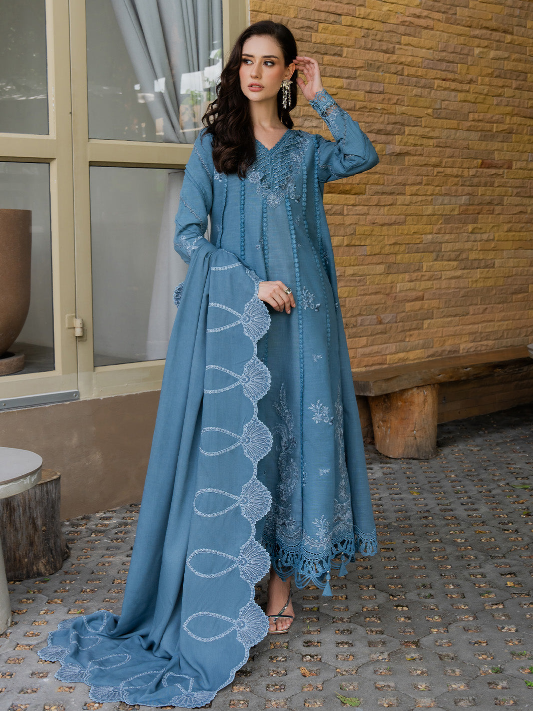 Faiza Faisal luxury embroided khadar 3 PC