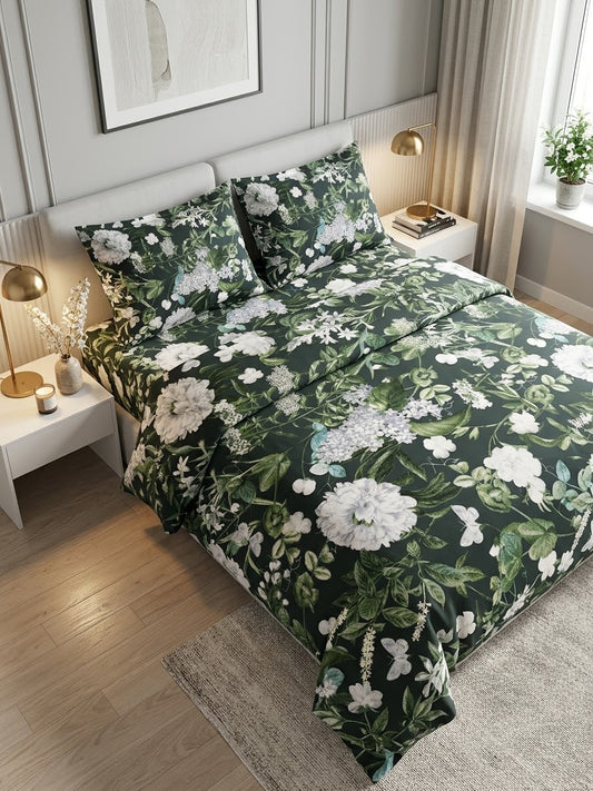 pure cotton stuff king size bed sheet with 2 pillow covers