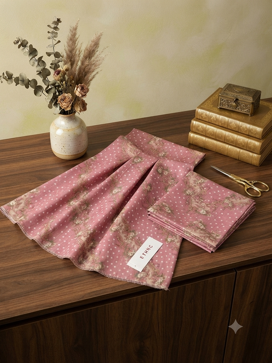 Ethnic Printed viscose raw silk shirt fabric