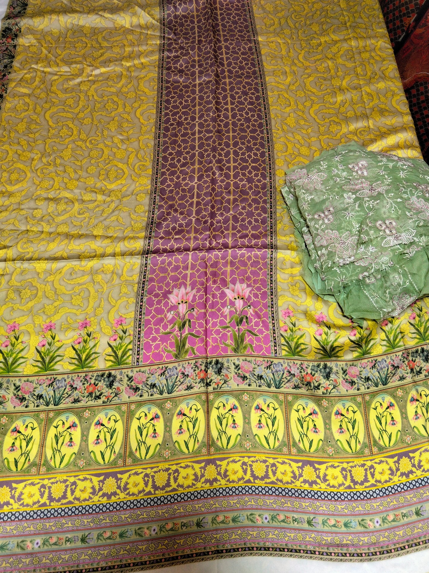 Sale Viscose silk Shirt+Breeze pure Chiffon embroidered 2 pc shirt and Duppata