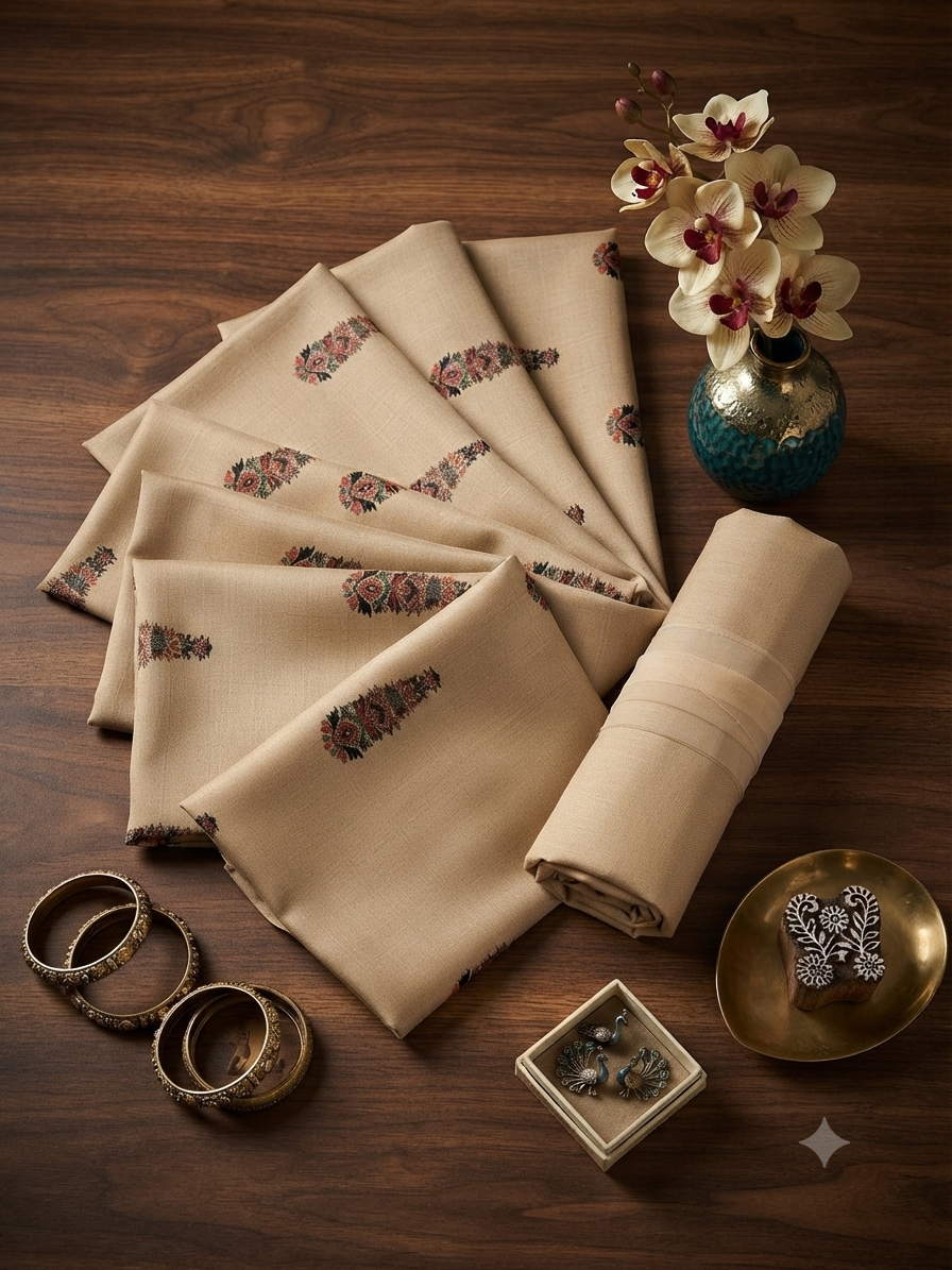 Code I pashmina qalamkar printed winter 3 pc