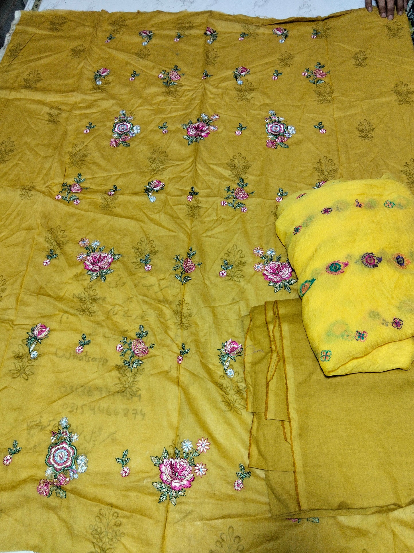 Sale embroided lawn 2pc+breeze embroided pure chiffon dupatta