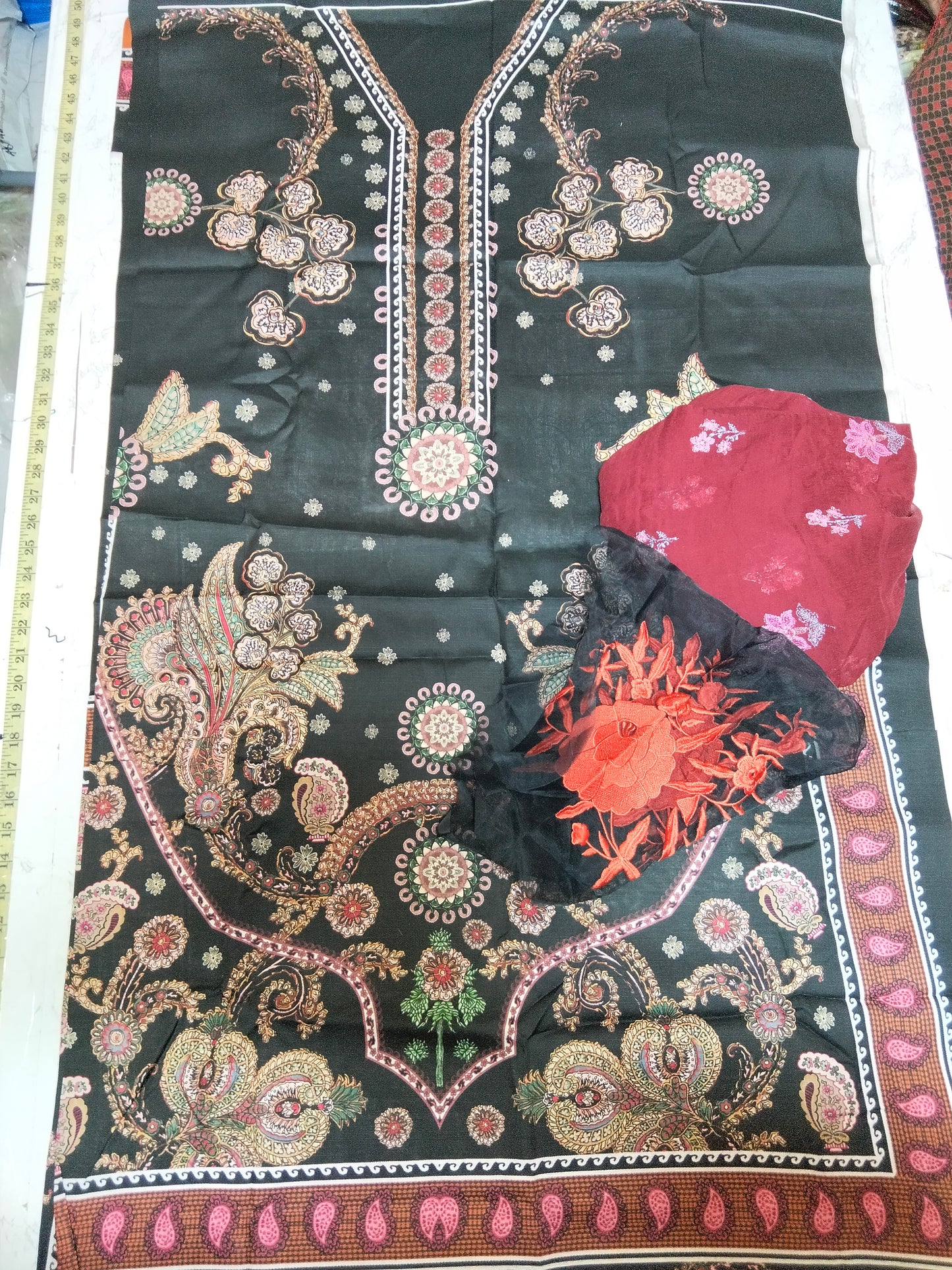 Deal . Ethnic Viscose 2Pc +Breeze pure Chiffon Embroidered Doppta