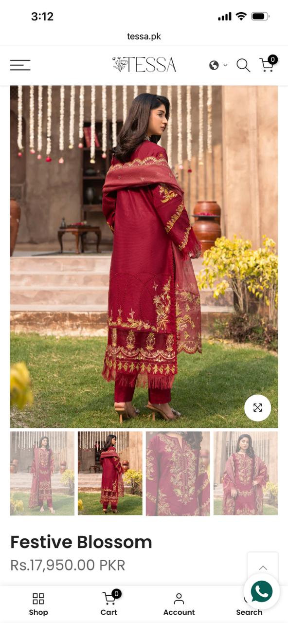 Tessa luxury formal stitched 3 pc