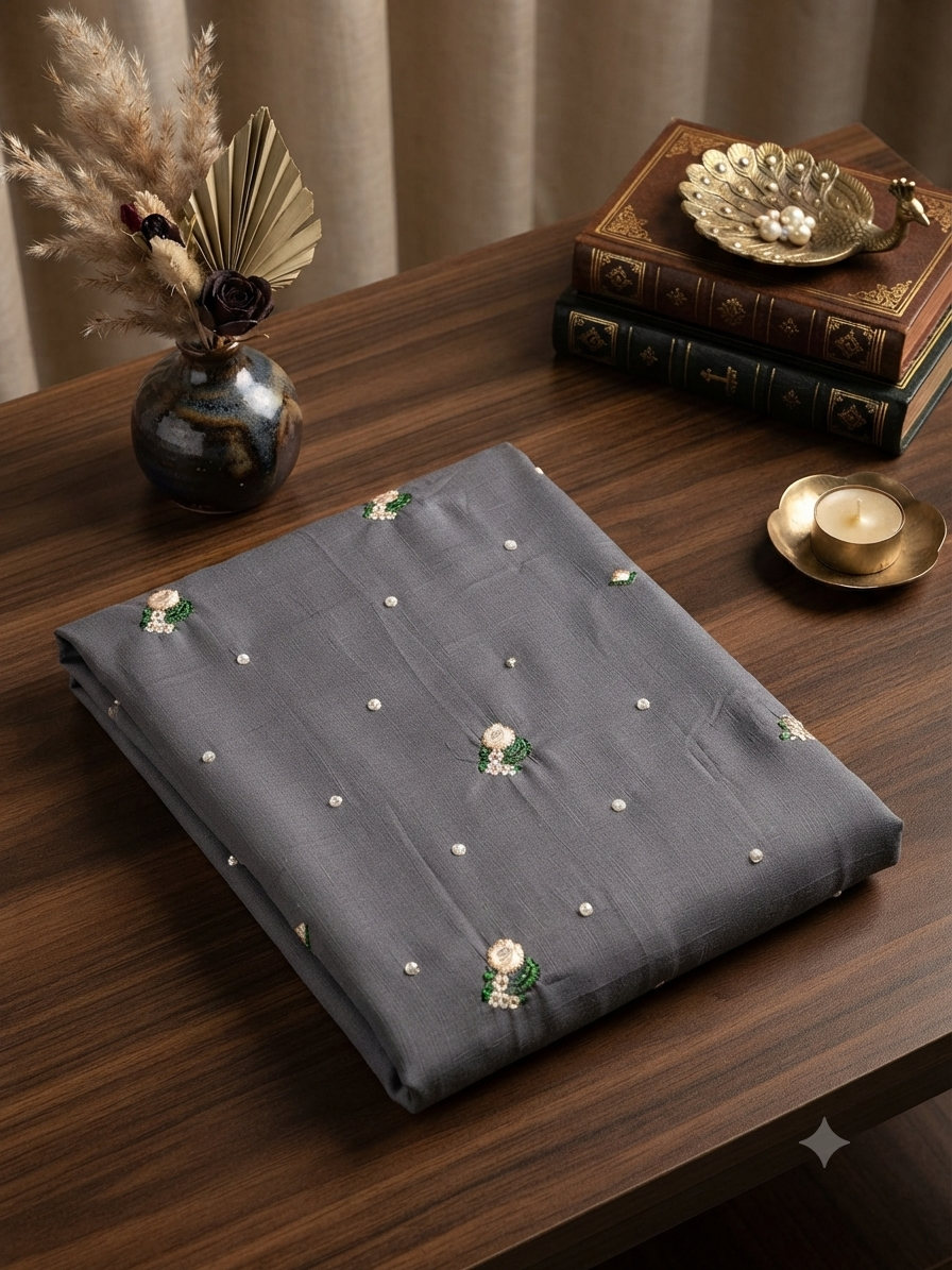 Sale khadi embroided linen shirt