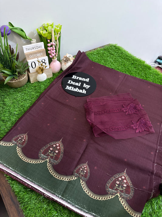 Iznik khadar allover print 2pc with embroided patch (patch ka design change hoskta hy)