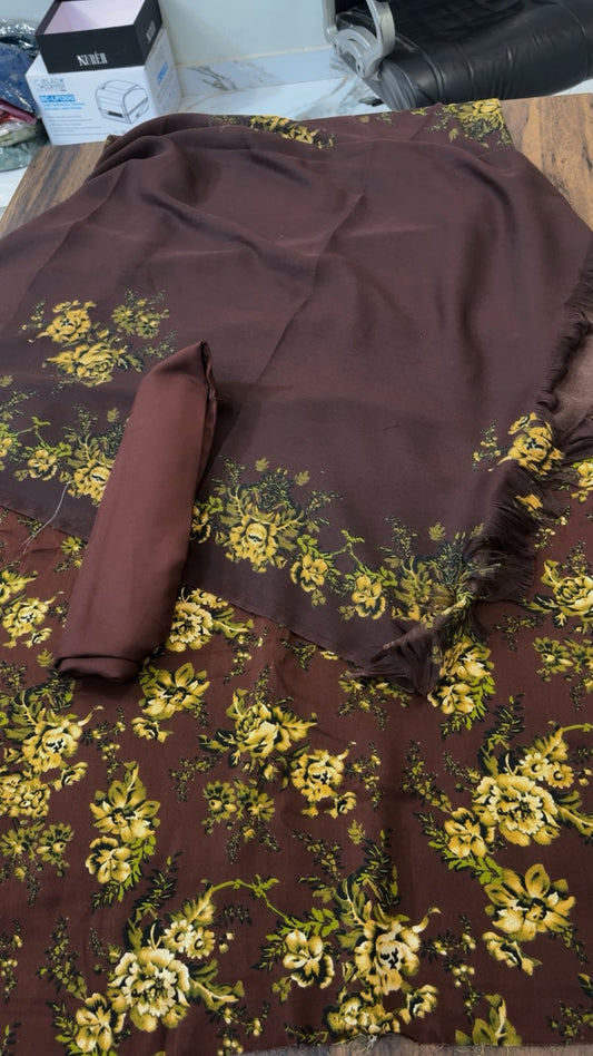 Marina 3pc with printed light weight wool shawl